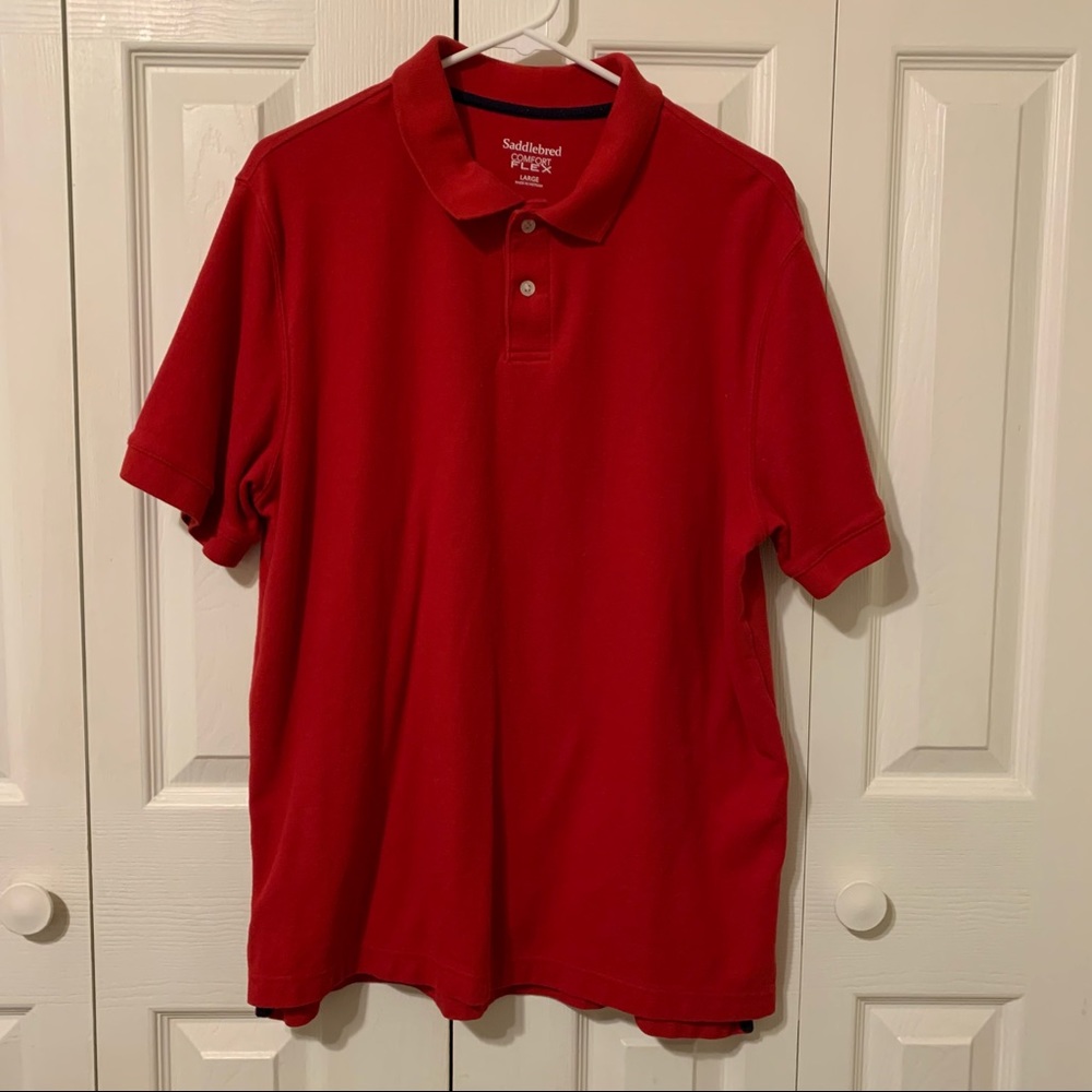 Saddlebred Large Red Short Sleeve Polo